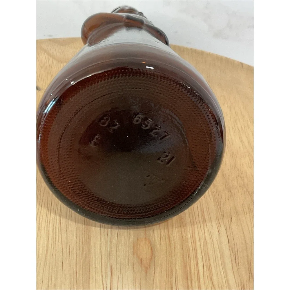 Vintage Mrs. Butterworth Amber Brown Glass Syrup Bottle 8.25 Inch
